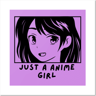 Just a girl anime girl Cute Anime girl face Posters and Art